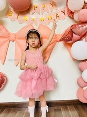 Váy công chúa thiết kế sang chảnh M.bang màu hồng cho bé gái