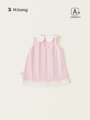 Váy bé gái M.bang dáng chữ A cổ sen họa tiết kẻ caro gingham hồng dễ thương cho bé từ 8 tháng đến 5 tuổi