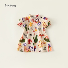 Váy Dáng Sơ Mi Họa Tiết Đáng Yêu Độc Đáo M.bang Cho Bé Gái