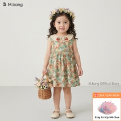 Váy bé gái mùa hè Mbang có cổ hàng thiết kế xinh xắn, Váy bé gái mùa hè Mbang hoạ tiết xinh xắn