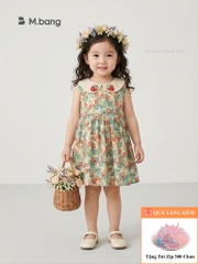 Váy bé gái mùa hè Mbang có cổ hàng thiết kế xinh xắn, Váy bé gái mùa hè Mbang hoạ tiết xinh xắn