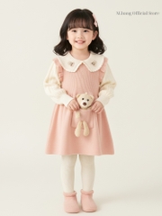 Váy len bé gái Mbang kèm gấu nhỏ dễ thương, Váy len bé gái Mbang kèm gấu siêu cute
