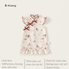 Sườn xám cho bé gái vải siêu nhẹ thoáng mát M.bang cho bé gái