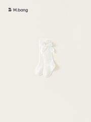 Tất dài cotton co giãn mềm mại gắn nơ xinh xắn M.bang cho bé gái