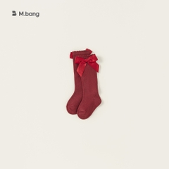 Tất dài cotton co giãn mềm mại gắn nơ xinh xắn M.bang cho bé gái