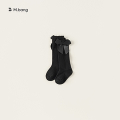 Tất dài cotton co giãn mềm mại gắn nơ xinh xắn M.bang cho bé gái