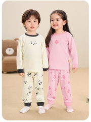 Bộ quần áo dài tay CUTEPANDA'S siêu kháng khuẩn cho bé trai bé gái thun cotton cao cấp mềm mịn co giãn