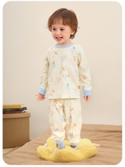 Bộ quần áo dài tay CUTEPANDA'S siêu kháng khuẩn cho bé trai bé gái chất thun cotton mềm co giãn