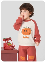 Bộ quần áo nỉ cao cấp CUTEPANDA'S cho bé trai bé gái họa tiết hoạt hình thêu nổi kiểu dáng Hàn Quốc siêu đáng yêu