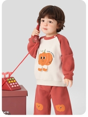 Bộ quần áo nỉ cao cấp CUTEPANDA'S cho bé trai bé gái họa tiết hoạt hình thêu nổi kiểu dáng Hàn Quốc siêu đáng yêu