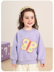 Áo Nỉ Sweater Bé Gái Thu Đông CUTEPANDA'S Chất Mềm Mại An Toàn Cho Da Bé họa tiết 3D dễ thương