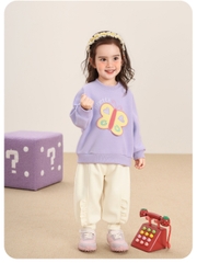 Áo Nỉ Sweater Bé Gái Thu Đông CUTEPANDA'S Chất Mềm Mại An Toàn Cho Da Bé họa tiết 3D dễ thương