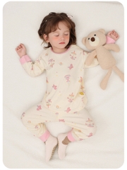 Bộ quần áo dài tay CUTEPANDA'S siêu kháng khuẩn cho bé trai bé gái chất thun cotton mềm co giãn