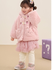 Áo khoác lông cừu lót nỉ tai thỏ CUTEPANDA'S cho bé gái