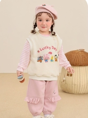 Áo gile len dệt kim CUTEPANDA'S cho bé trai bé gái họa tiết hoạt hình Lucky Day