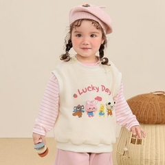 Áo gile len dệt kim CUTEPANDA'S cho bé trai bé gái họa tiết hoạt hình Lucky Day