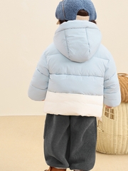 Áo khoác phao CUTEPANDA'S 3 lớp chần bông dày dặn, cúc cài hình cho bé trai, bé gái