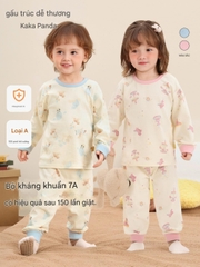 Bộ quần áo dài tay CUTEPANDA'S siêu kháng khuẩn cho bé trai bé gái chất thun cotton mềm co giãn