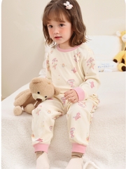 Bộ quần áo dài tay CUTEPANDA'S siêu kháng khuẩn cho bé trai bé gái chất thun cotton mềm co giãn