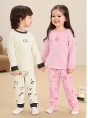 Bộ quần áo dài tay CUTEPANDA'S siêu kháng khuẩn cho bé trai bé gái thun cotton cao cấp mềm mịn co giãn