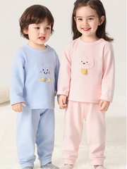 Bộ quần áo nỉ dày vừa CUTEPANDA'S cho bé trai bé gái vải kháng khuẩn họa tiết hoạt hình cute