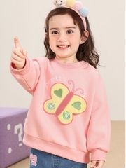 Áo Nỉ Sweater Bé Gái Thu Đông CUTEPANDA'S Chất Mềm Mại An Toàn Cho Da Bé họa tiết 3D dễ thương
