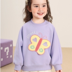 Áo Nỉ Sweater Bé Gái Thu Đông CUTEPANDA'S Chất Mềm Mại An Toàn Cho Da Bé họa tiết 3D dễ thương