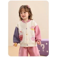 Áo Khoác Nỉ Cutepanda's Dễ Thương Phong Cách Bóng Chày Mùa Thu Đông Cho Bé Trai Bé Gái