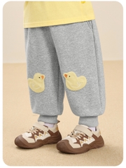 Quần Nỉ Cạp Chun Bo Gấu Họa Tiết 3D Hình Vịt Và Thỏ Xinh Xắn CUTEPANDA'S Cho Bé Trai Bé Gái