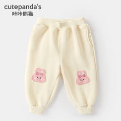 Quần Nỉ Cạp Chun Bo Gấu Họa Tiết 3D Hình Vịt Và Thỏ Xinh Xắn CUTEPANDA'S Cho Bé Trai Bé Gái