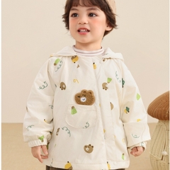 Áo khoác gió lót nỉ CUTEPANDA'S cho bé trai, bé gái chống nước, giữ nhiệt họa tiết gấu
