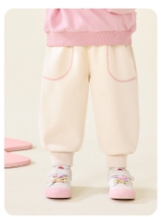 Quần Nỉ Bông Ống Bo Gấu CUTEPANDA'S Họa Tiết Thỏ Đáng Yêu Cho Bé Gái 1-8 Tuổi