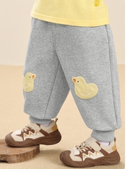 Quần Nỉ Cạp Chun Bo Gấu Họa Tiết 3D Hình Vịt Và Thỏ Xinh Xắn CUTEPANDA'S Cho Bé Trai Bé Gái