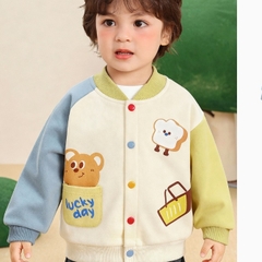 Áo Khoác Nỉ Cutepanda's Dễ Thương Phong Cách Bóng Chày Mùa Thu Đông Cho Bé Trai Bé Gái