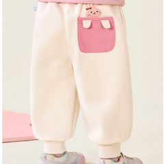Quần Nỉ Bông Ống Bo Gấu CUTEPANDA'S Họa Tiết Thỏ Đáng Yêu Cho Bé Gái 1-8 Tuổi