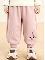 Quần Nỉ Bông Ống Bo Gấu CUTEPANDA'S Họa Tiết Thỏ Đáng Yêu Cho Bé Gái 1-8 Tuổi