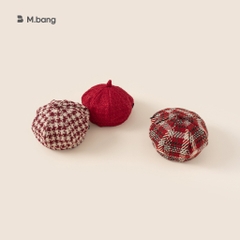 Mũ nồi Dạ  M.bang cho bé gái Họa Tiết Kẻ Caro Phong Cách Hàn Quốc Dễ Thương