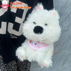 Gấu Bông Chó Poodle Trắng Lông Xù