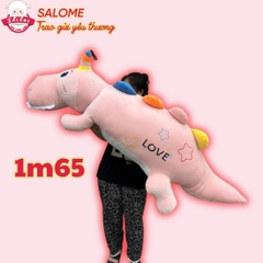 Thú bông khủng long nằm mông love size 1 - 160cm