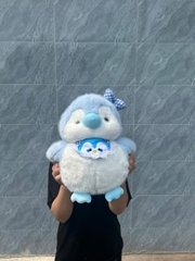 Gấu Bông Cánh Cụt Nơ Lông Kim