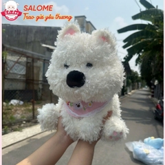 Gấu Bông Chó Poodle Trắng Lông Xù