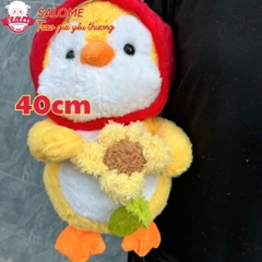 Gấu Bông Chim Cánh Cụt Ôm Hoa Hướng Dương