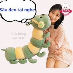 Gấu bông sâu đeo tai nghe
