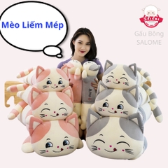 Gấu Bông Con Mèo Nằm Liếm Mép 75cm-1m1 Khổng Lồ Dễ Thương Cute SALOME Gối Ôm Con Mèo Hồng Gối Ôm Ngủ