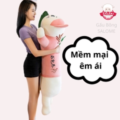 Gấu Bông Con Mèo Nằm Liếm Mép 75cm-1m1 Khổng Lồ Dễ Thương Cute SALOME Gối Ôm Con Mèo Hồng Gối Ôm Ngủ