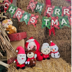Gấu Bông Heo Ôm Bình Sữa Đội Nón Ông Gìa Noel Size 30cm