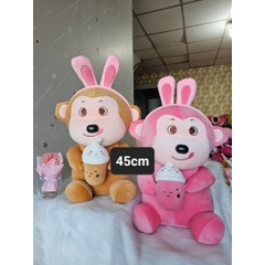 Gấu Bông Con Khỉ Ôm Bình Sữa Size 45cm-75cm