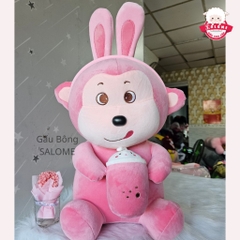 Gấu Bông Con Khỉ Ôm Bình Sữa Size 45cm-75cm