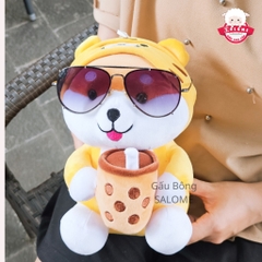 Gấu Bông Chó Shiba Ôm Trà Sữa