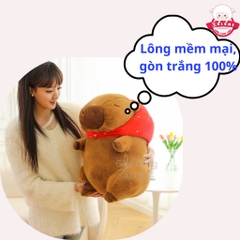 Gấu Bông Capybara Đeo Nón Dâu